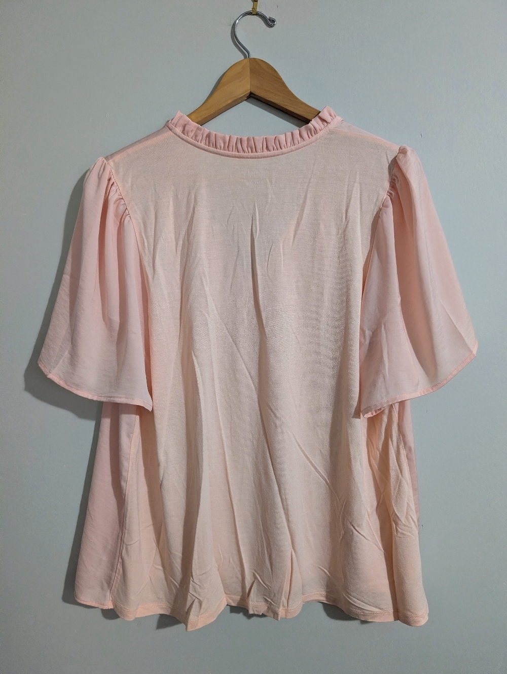 LOFT Large Apricot Tie-neck Blouse - Picture 2 of 3